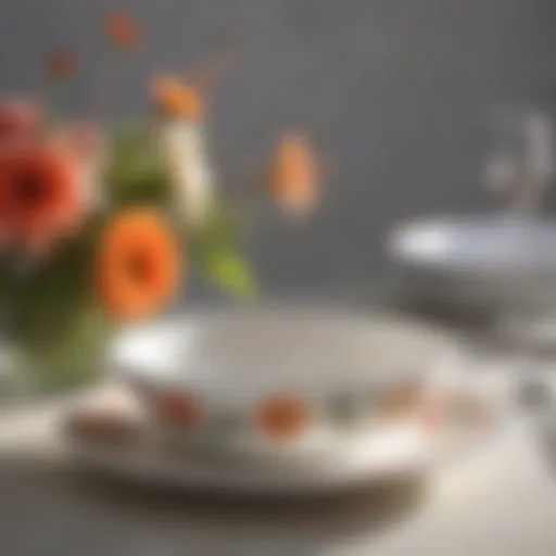Elegant Corelle dinnerware pattern featuring floral designs