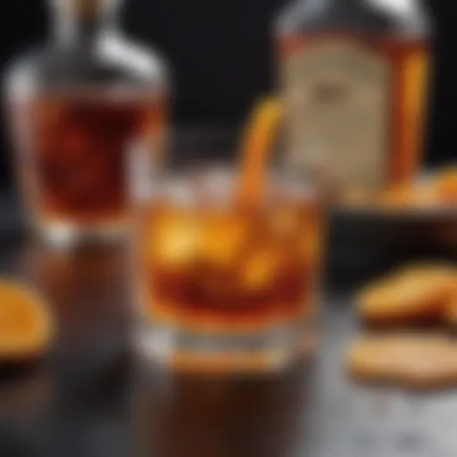 Elegant Old Fashioned cocktail garnished with a twist of orange peel