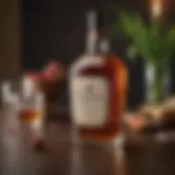 A luxurious glass of Elijah Craig bourbon surrounded by rich ingredients.