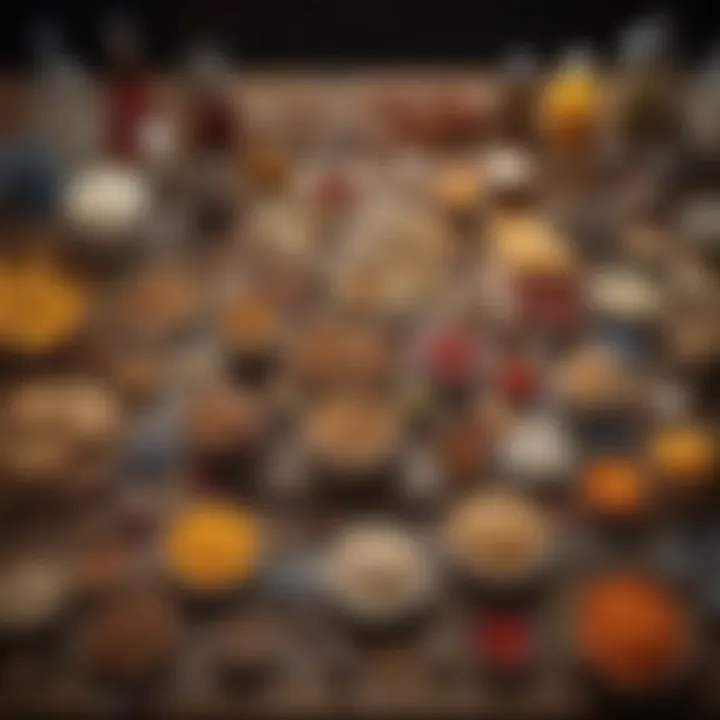 A collection of diverse crafting materials laid out on a table