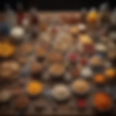 Creative Crafting Supplies A collection of diverse crafting materials laid out on a table