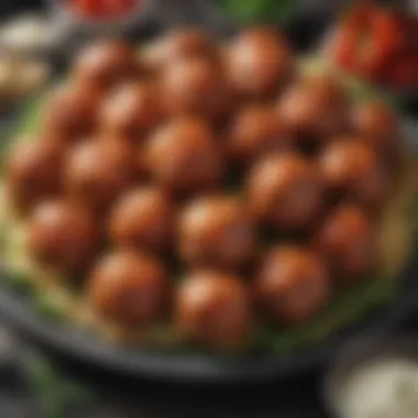 Essential Ingredients for Flavorful Meatballs A close-up of raw ingredients artfully arranged for meatball creation