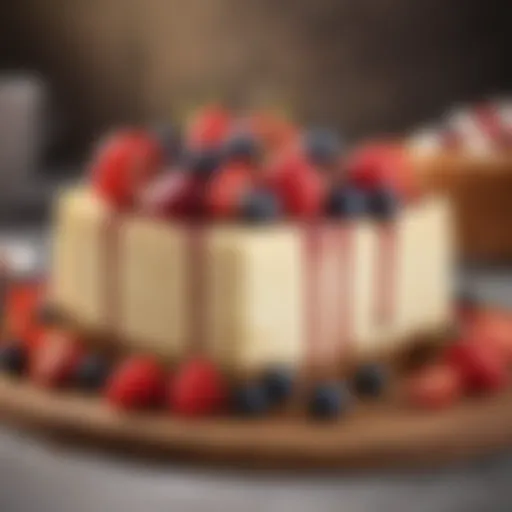 Luxurious slice of cheesecake topped with fresh berries