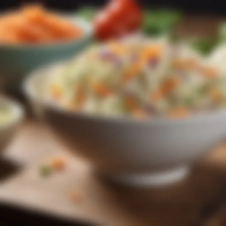 A vibrant bowl of coleslaw