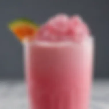 Close-Up of Keto Pink Drink A close-up of the keto pink drink showcasing its texture and color