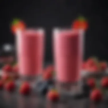 Vibrant Keto Pink Drink A vibrant glass of keto pink drink adorned with fresh berries
