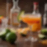 A vibrant display of fresh lime and orange, key ingredients for a classic margarita.