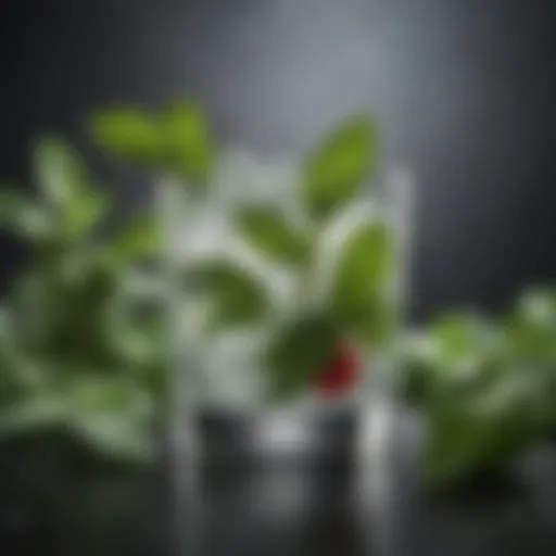 Fresh mint leaves with Bacardi rum