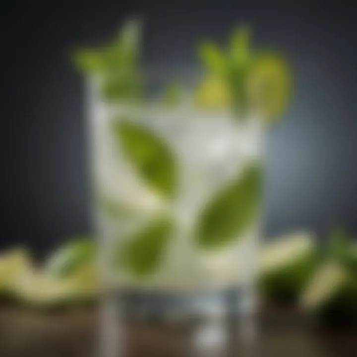 A vibrant mojito cocktail in a stylish glass