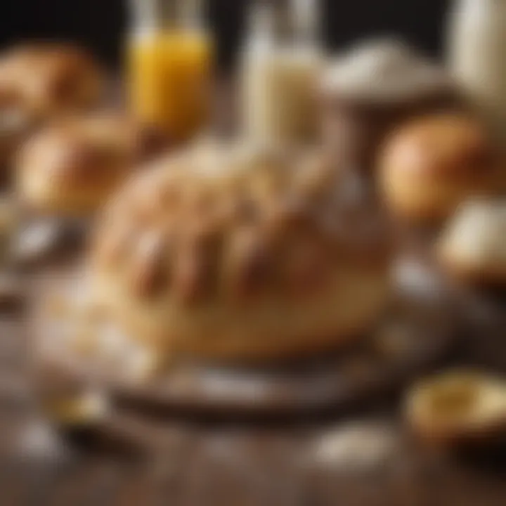 An array of essential ingredients for pastry dough including butter and flour