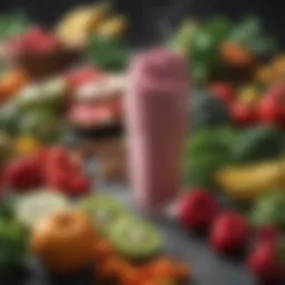 A vibrant array of fresh fruits and vegetables for smoothie preparation