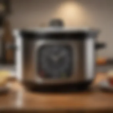 Clock timer display on a crock pot