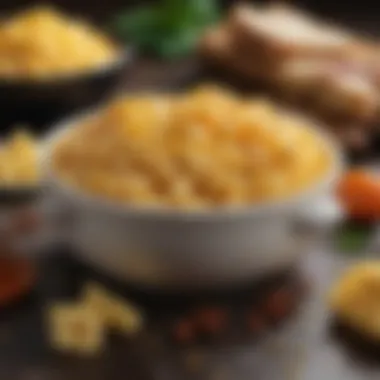 Ingredients for Macaroni Cheese An array of ingredients including pasta, cheese, and spices for macaroni cheese