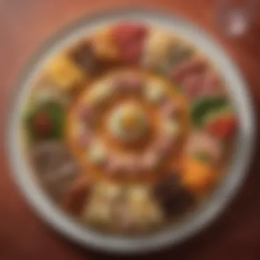International Flavors of Epcot A beautifully arranged platter showcasing international dishes from Epcot's restaurants.