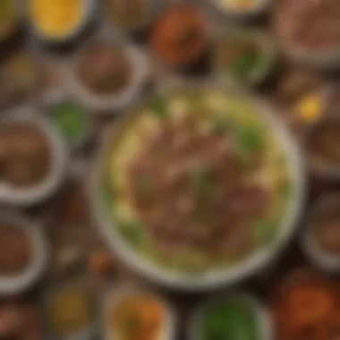 Diverse Flavors: Exploring Recipes with Sprouts and Ground Lamb A colorful spread of dishes highlighting various recipes with sprouts and ground lamb