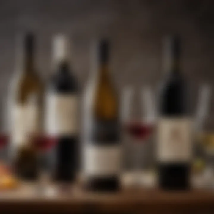 A selection of fine wines displayed elegantly