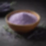 Lavender salt sprinkled over a gourmet dish, highlighting its elegant appeal