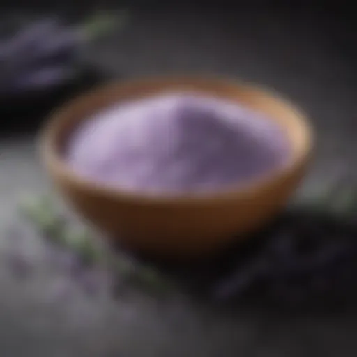 Lavender salt sprinkled over a gourmet dish, highlighting its elegant appeal