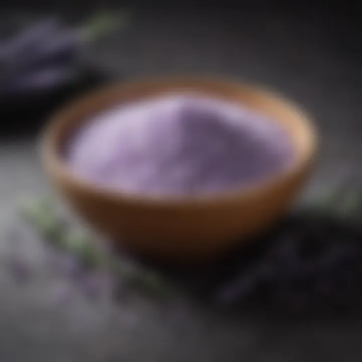 Lavender salt sprinkled over a gourmet dish, highlighting its elegant appeal