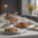 Elegant table arrangement for office lunch party