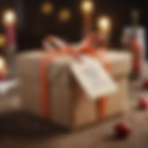 A beautifully wrapped gift box with a tag.
