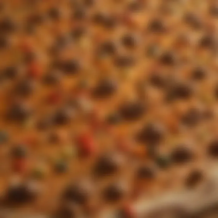 A close-up of spices used in curry pizza