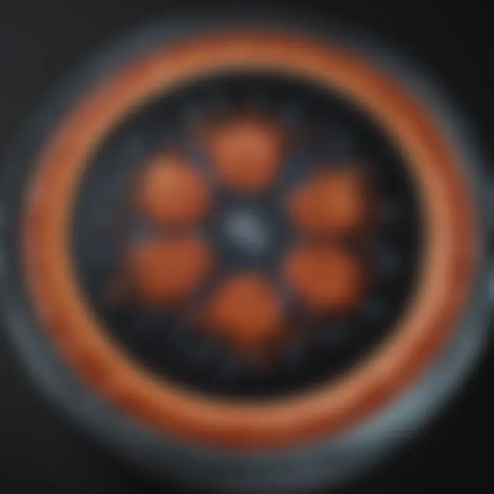 Close-up of a decorative glass lid enhancing aesthetic appeal