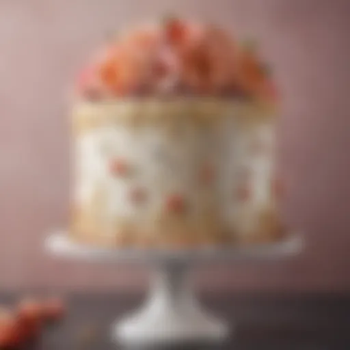 Elegant cake decorated with intricate floral designs using decorator icing