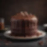 A decadent chocolate cake with rich frosting