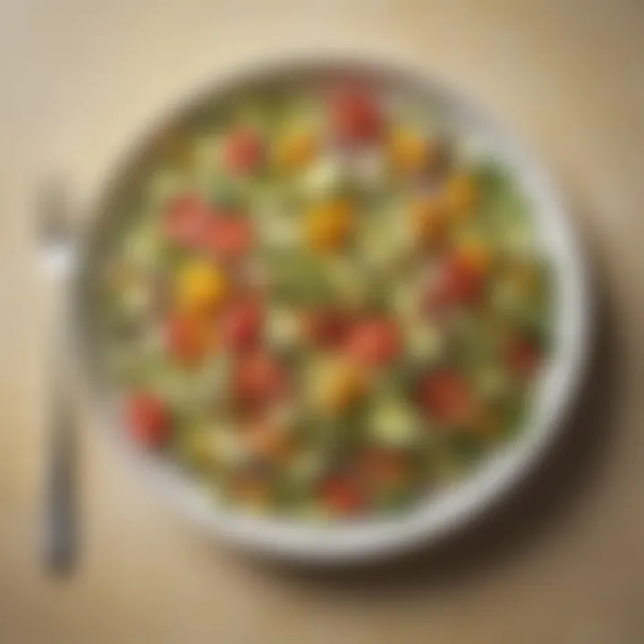 A colorful salad featuring zucchini and a variety of vegetables