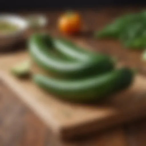 Fresh zucchini on a wooden surface