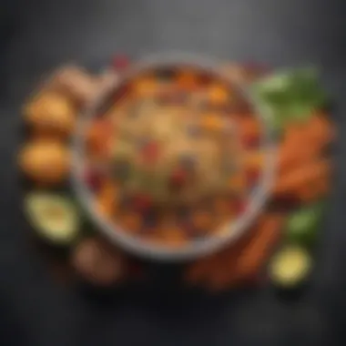 Low Glycemic Index Foods A colorful assortment of low glycemic index foods including quinoa, sweet potatoes, and various berries.