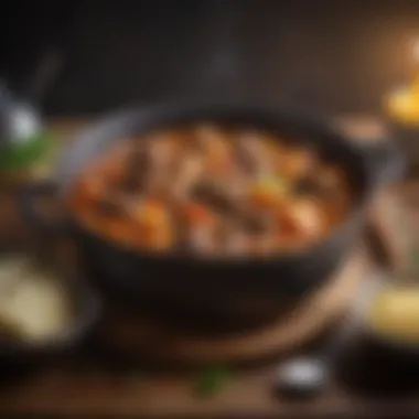 Comforting Stews for Affordable Dining Hearty stew simmering in a pot