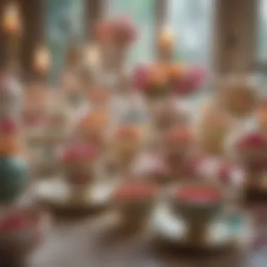 Whimsical Tea Party with Disney Princess Tea Cups A vibrant tea party setting featuring Disney princess tea cups