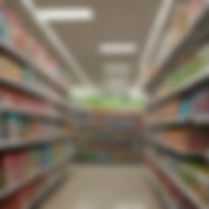 An organized aisle of personal care products at Dollar Tree, highlighting affordability
