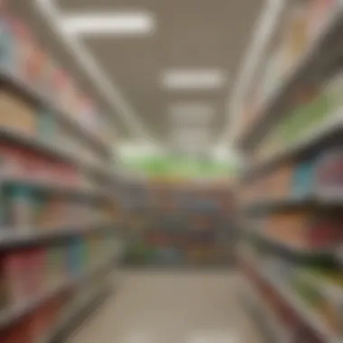 Affordable Personal Care Options An organized aisle of personal care products at Dollar Tree, highlighting affordability