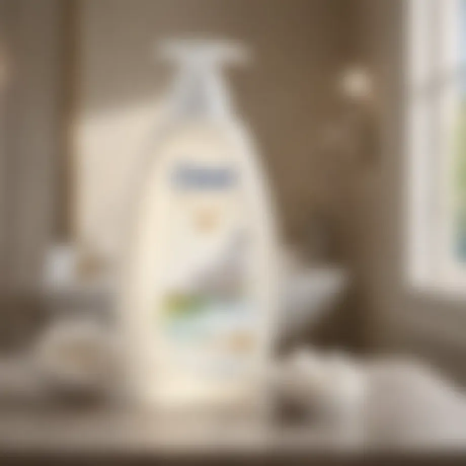 Dove foaming soap refill bottle displayed elegantly