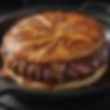 Sizzling hamburger meat in a skillet