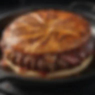 Sizzling hamburger meat in a skillet