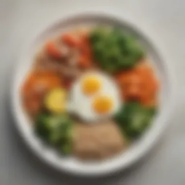 Nutrient-Dense Meal Composition A close-up view of a well-balanced plate featuring lean protein, whole grains, and vegetables.
