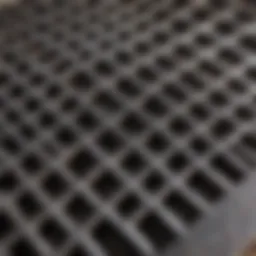 Close-up of a clean iron grill grate