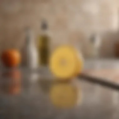 Natural Cleaning Agents for Tiles Natural cleaning agents displayed beside stained tiles