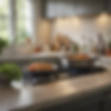 Natural cleaning agents displayed on a kitchen counter.