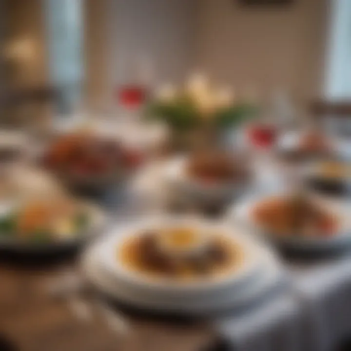 A beautifully arranged dinner table showcasing simple yet elegant dishes.