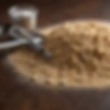 Core Ingredients in Cookie Making A close-up view of flour and sugar with measuring tools