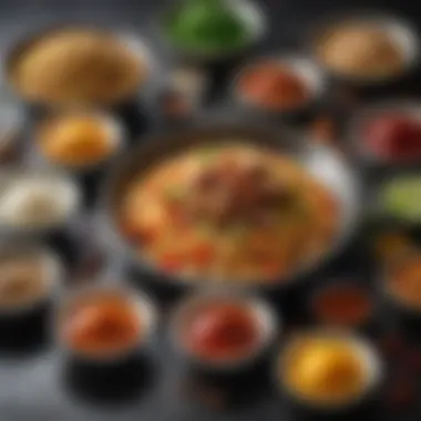 Flavorful Sauces and Spices Selection of sauces and spices for flavor enhancement