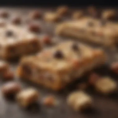 Energy Bars: Convenient Food Sources Display of high-energy survival bars and snacks
