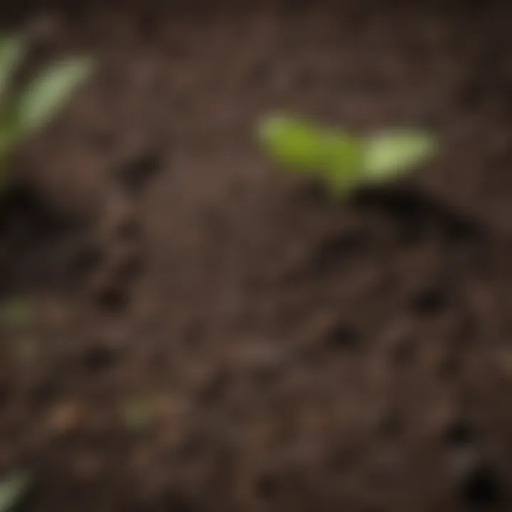 Close-up of rich, dark soil ready for planting