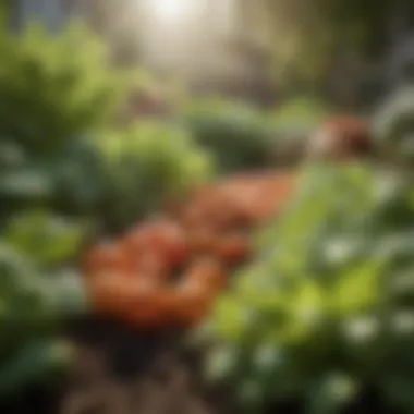 Thriving Vegetables in the Sun Garden bed with healthy plants thriving under sunlight