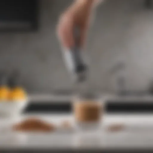 Showcasing a sleek hand blender on a kitchen countertop